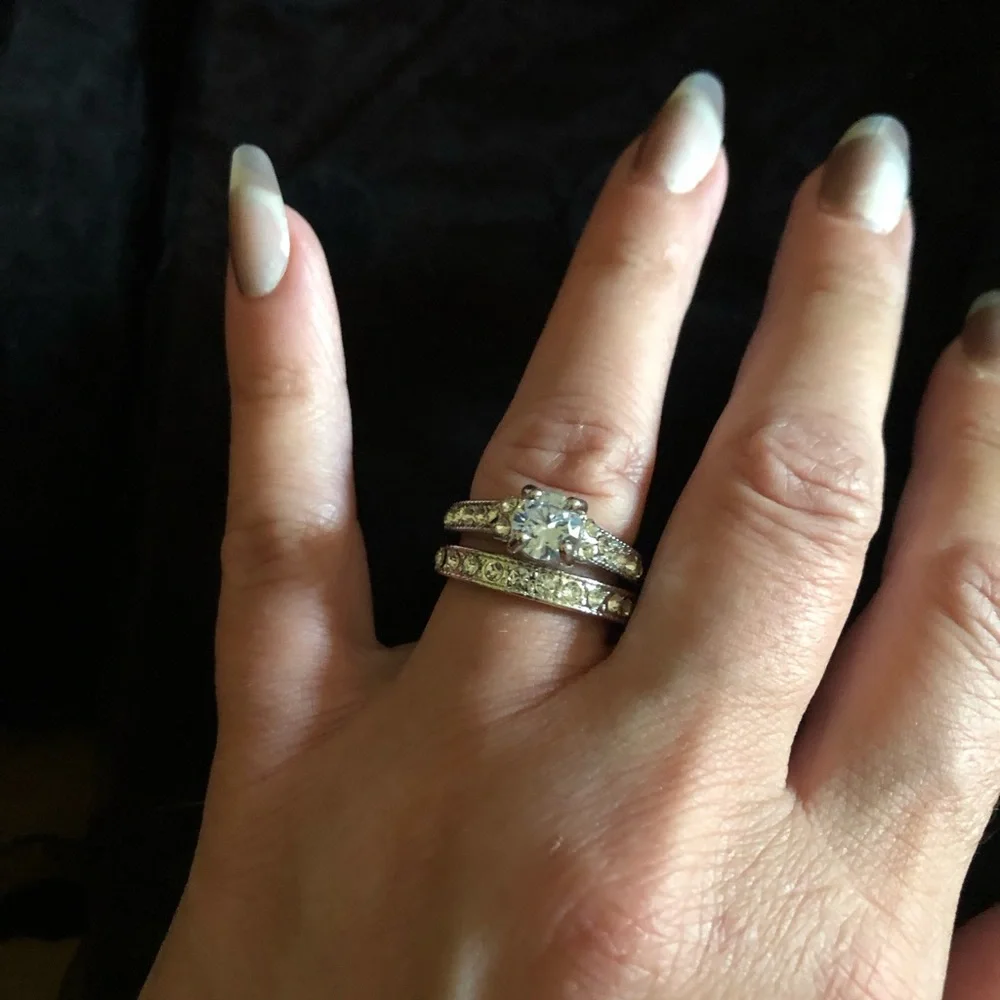 Bridal Set; Anniversary Set; Cubic Zirconium; Size 6 & Size 8 Available - Picture 5 of 11